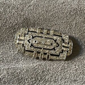 KTF Trifari Clear Rhinestone Vintage Brooch